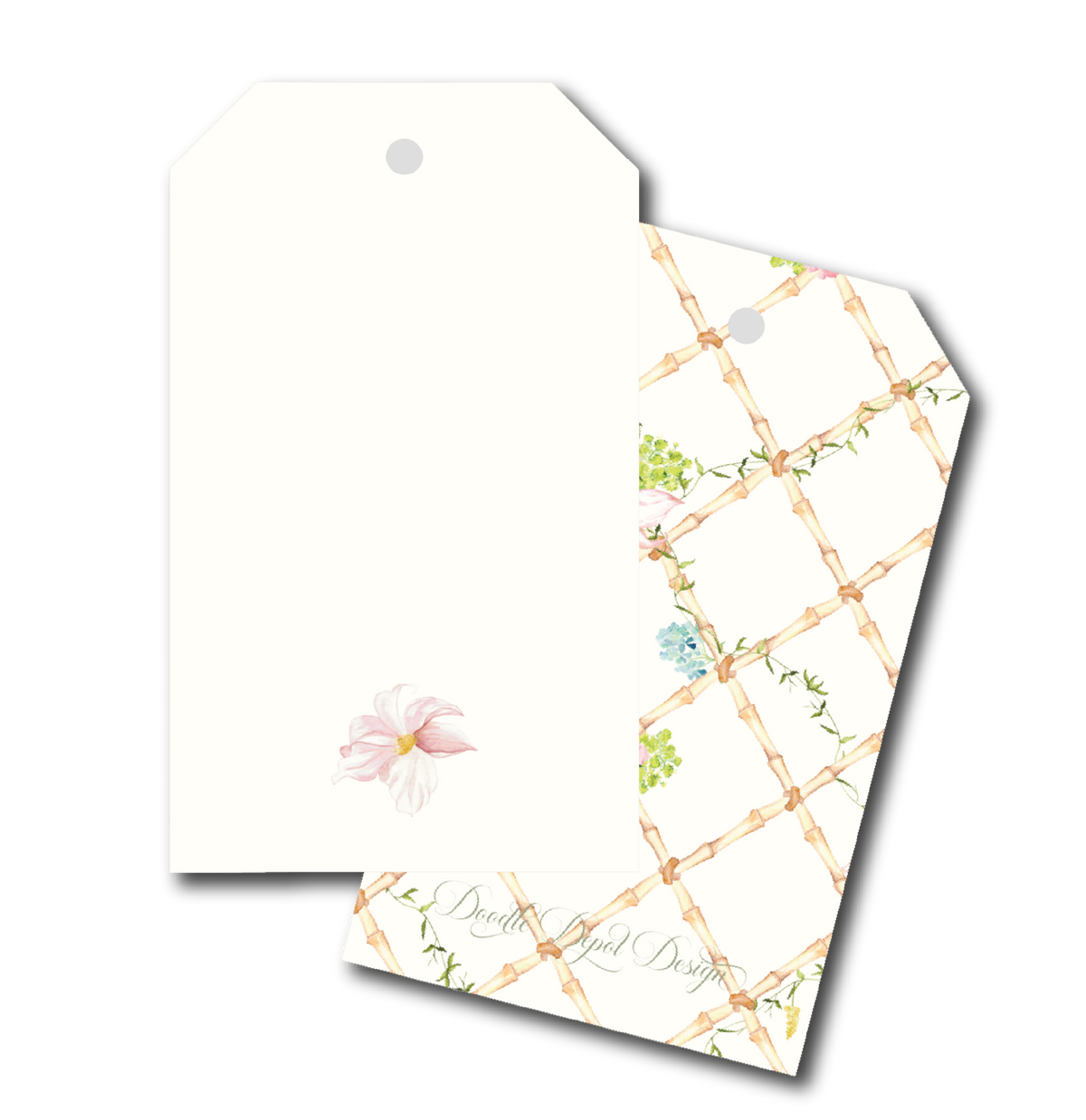 Garden Trellis Gift Tag in Linen White