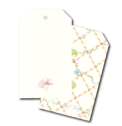 Garden Trellis Gift Tag in Linen White
